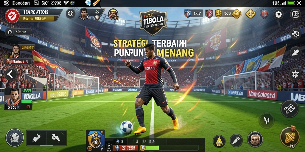 Screenshot gameplay <strong>11BOLA</strong> menampilkan pertempuran strategi yang seru.