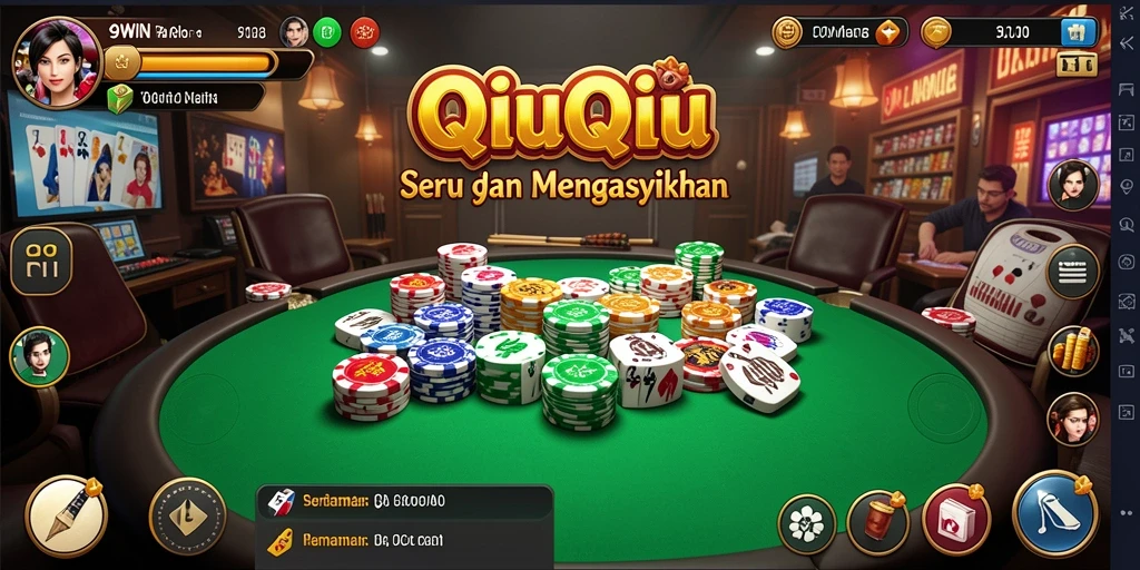 Tampilan gameplay seru dalam permainan QiuQiu 9WIN.