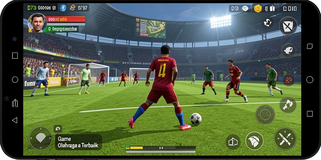 Tampilan gameplay D73 yang menarik dan penuh aksi olahraga.