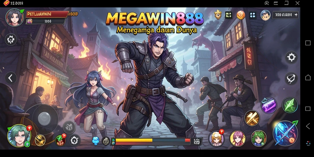 Tampilan gameplay menarik dari MEGAWIN888 dalam dunia Anime.