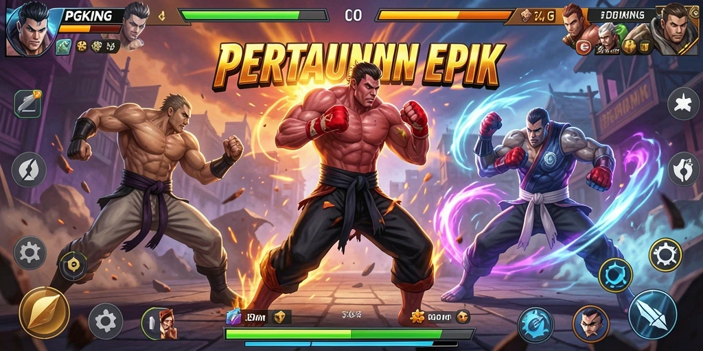 Screenshot PGKING memperlihatkan pertarungan memukau dengan grafis yang luar biasa.