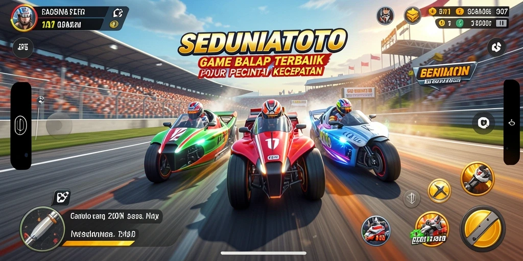 Screenshot gameplay SEDUNIATOTO yang menampilkan balapan seru.